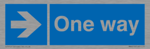 One way with right directional arrow